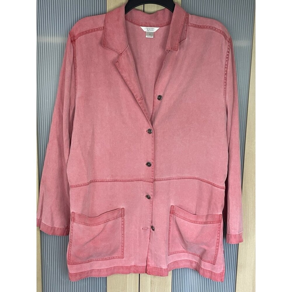 Coldwater Creek Silk Light Jacket Sz S Coral Boho Top‎ Lagenlook Coastal Beach